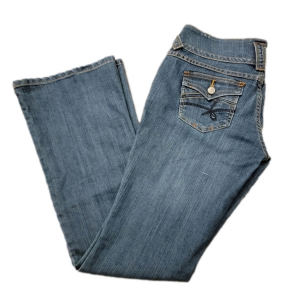 WOMENS Missi flared jeans with flap pockets Size 11, but fit like a small 9 - Picture 2 of 9
